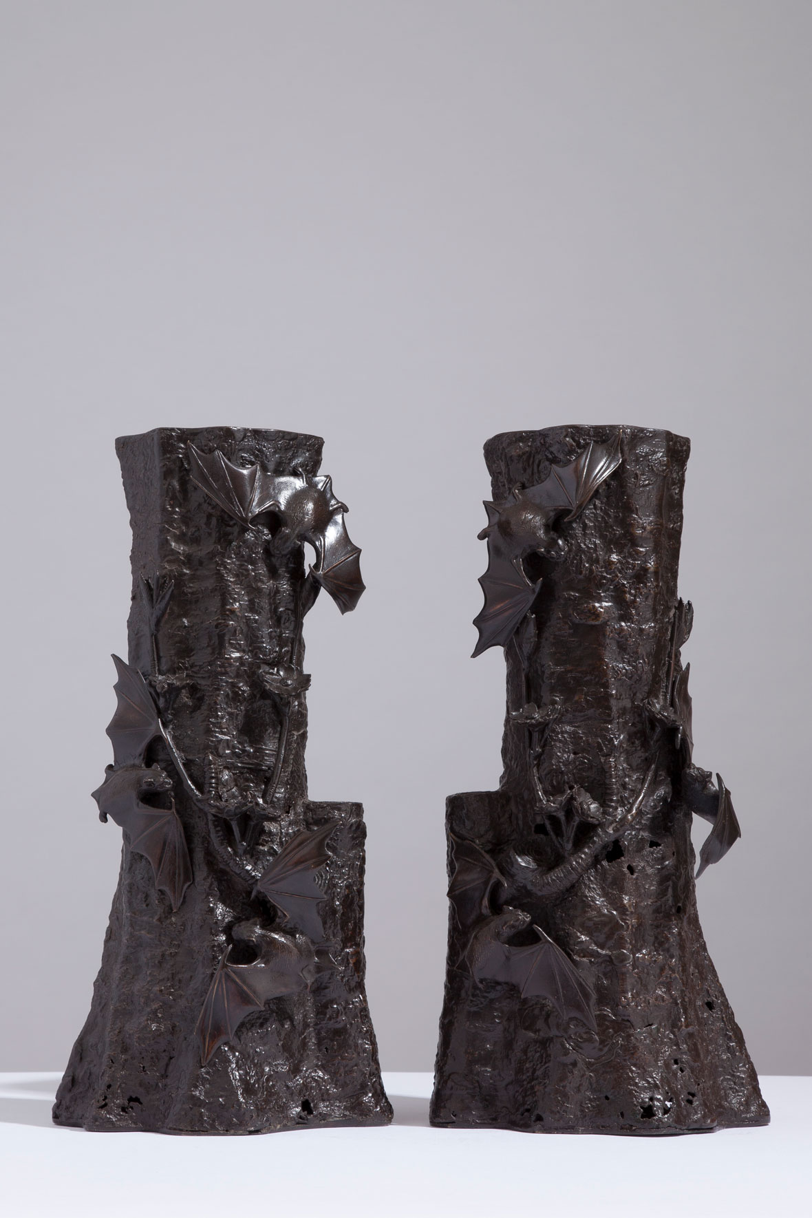 Pair of Bat Vases